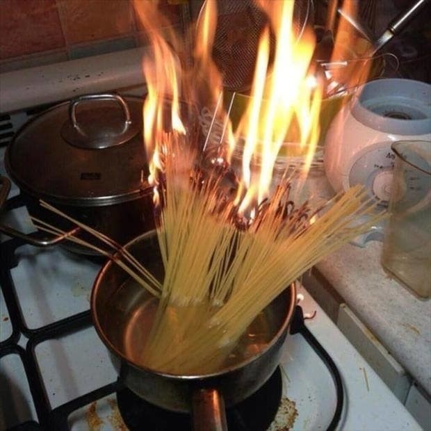 Неудачная попытка сварить спагетти