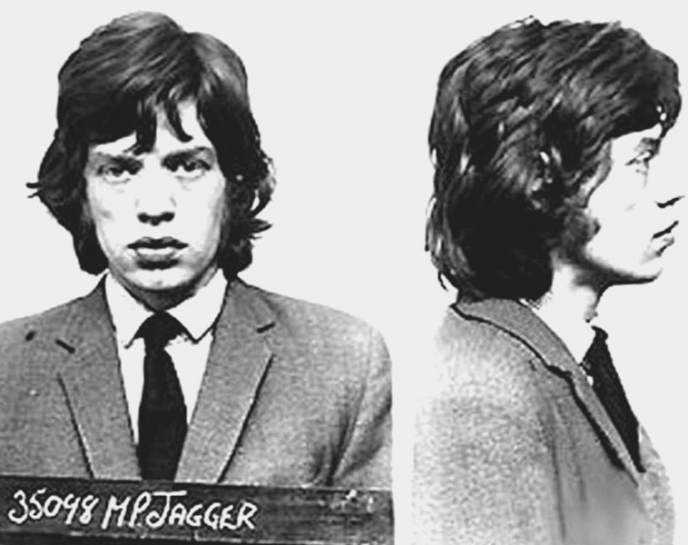 Мик Джаггер, снимок из полицейского досье, 1967