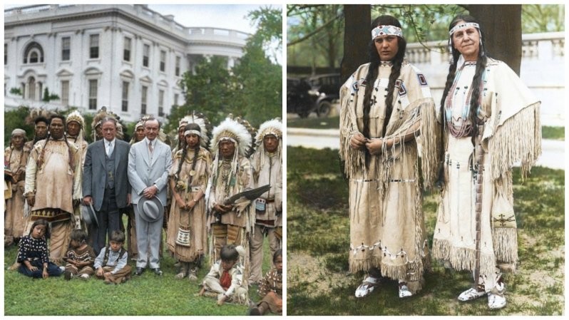 Фото коренных американцев 1920-х годов в цвете