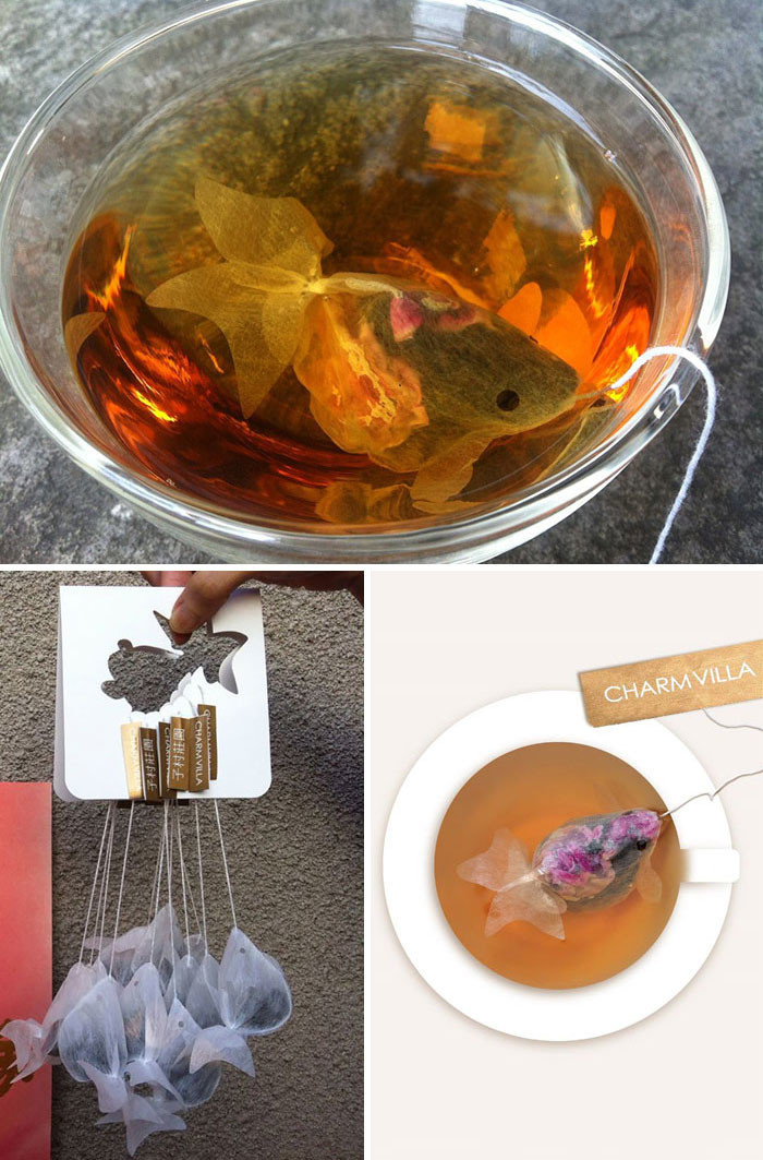 1. Чайные пакетики в виде золотых рыбок