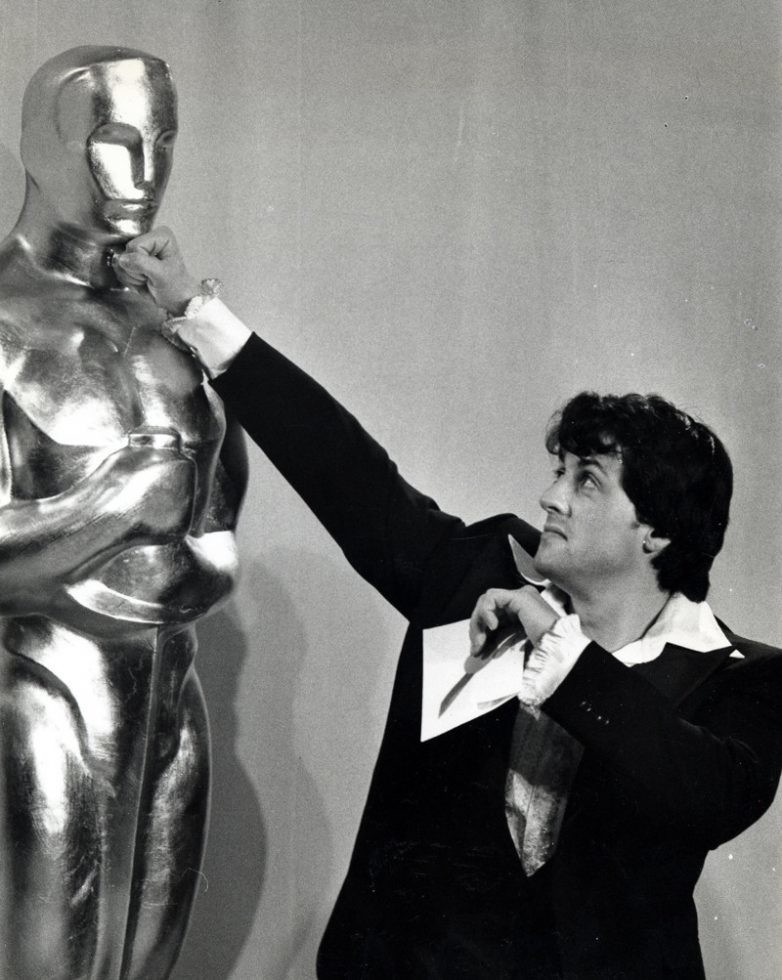 Сильвестр Сталлоне на 49 церемонии вручения «Оскара». 1977 год.