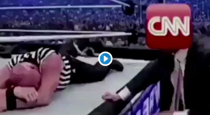 Трамп опубликовал в Твиттере смонтированное видео, где он избивает CNN