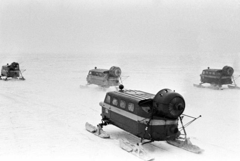 Доставка почты на аэросанях, 1983 год, Хабаровский край