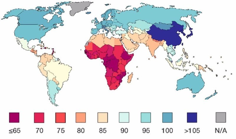Уровень IQ в разных странах
