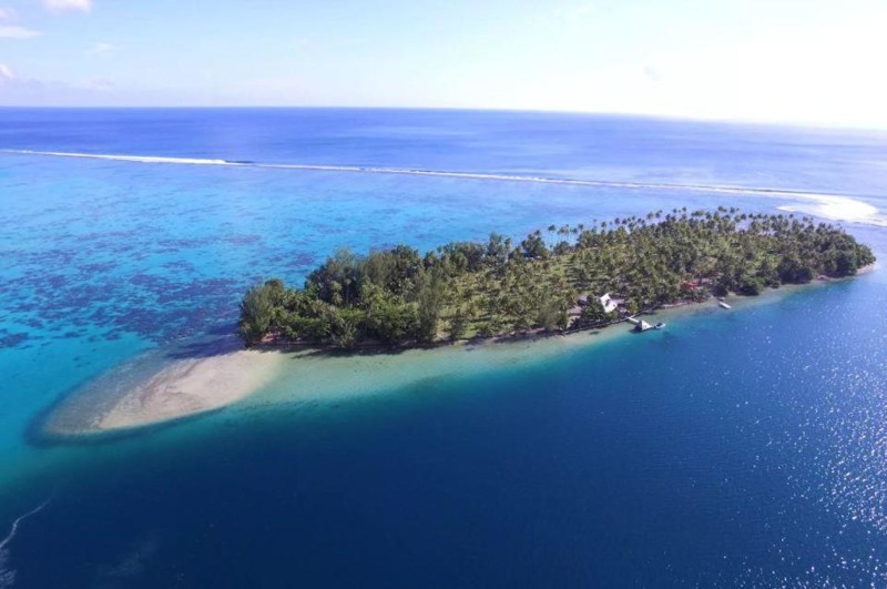 Остров Моту-Тиано во Французской Полинезии площадью более 6 гектаров, окруженный голубыми лагунами и круглогодичным теплым бризом, в следующем месяце будет продан на аукционе. Его стартовая цена составляет 6.5 миллионов долларов