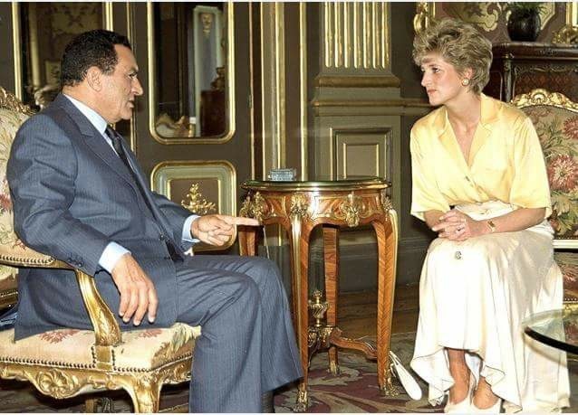 Бывший президент Египта Мубарак с принцессой Дианой