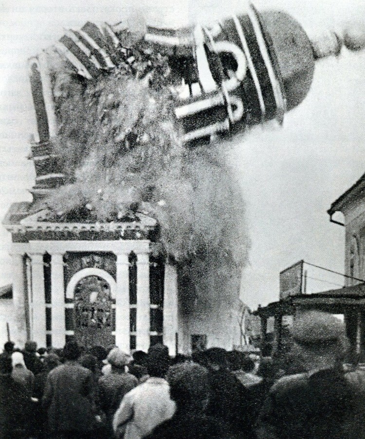 Взрыв колокольни церкви Рождества Христова в Муроме, 1930 год.