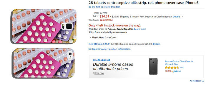 Противозачаточные таблетки, чехол для iPhone 6