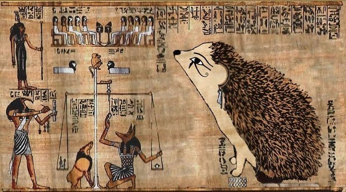 Редкий египетский папирус: богиня Ежиха судит души умерших