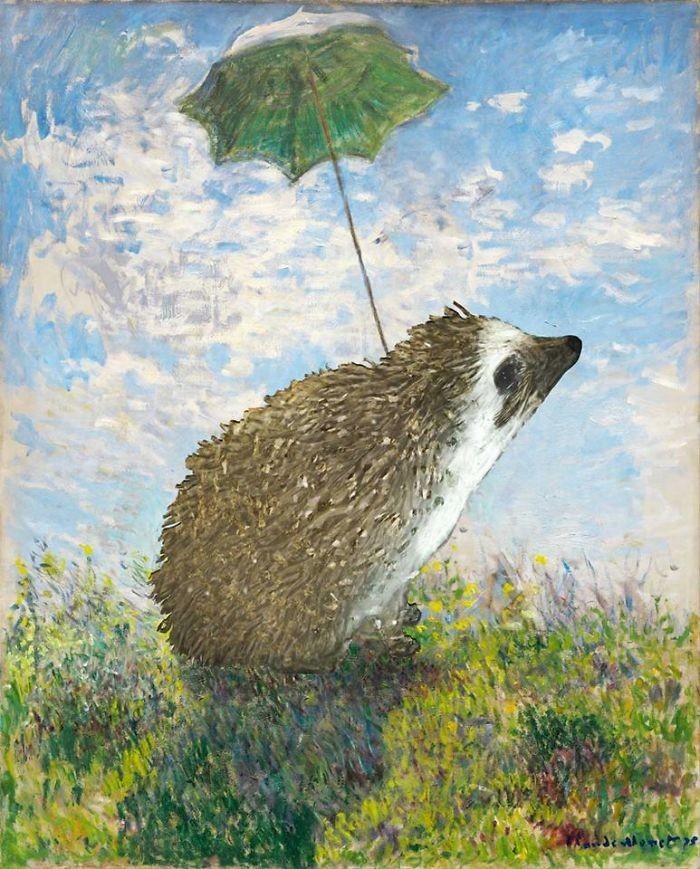 Моне, 1874 год. "Ежиха с зонтиком"