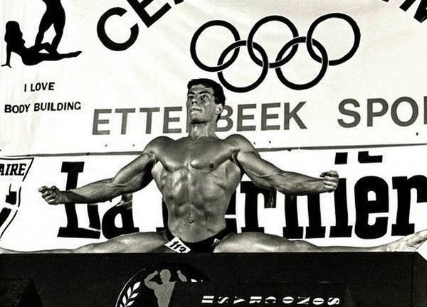 Жан-Клод Ван Дамм на любительском чемпионате Европы по бодибилдингу, 1978 год.