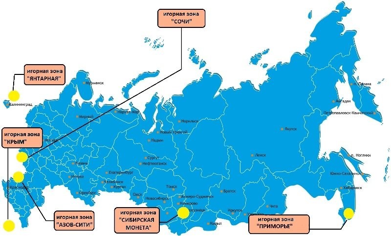 В законе РФ определено, что азартная игра на территории страны разрешена только на площадках, специально для этого отведенных. Законодательство также четко определяет, что в каждом регионе может быть только одна игорная зона