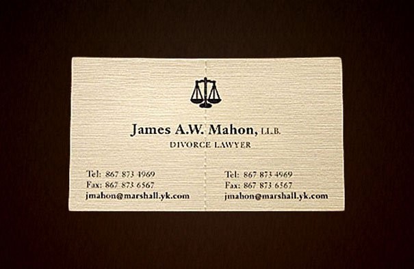 Многозначительная визитка адвоката по разводам