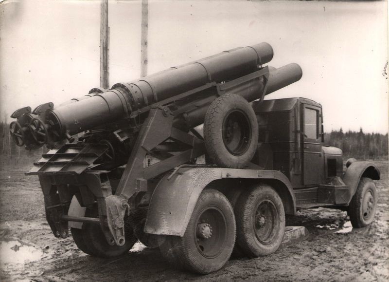 Реактивный миномет КС-108 на шасси ЗиС-6. Опытный экземпляр. 1942 год.