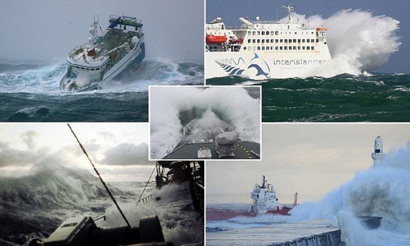 Шокирующие снимки кораблей, захваченных бурей