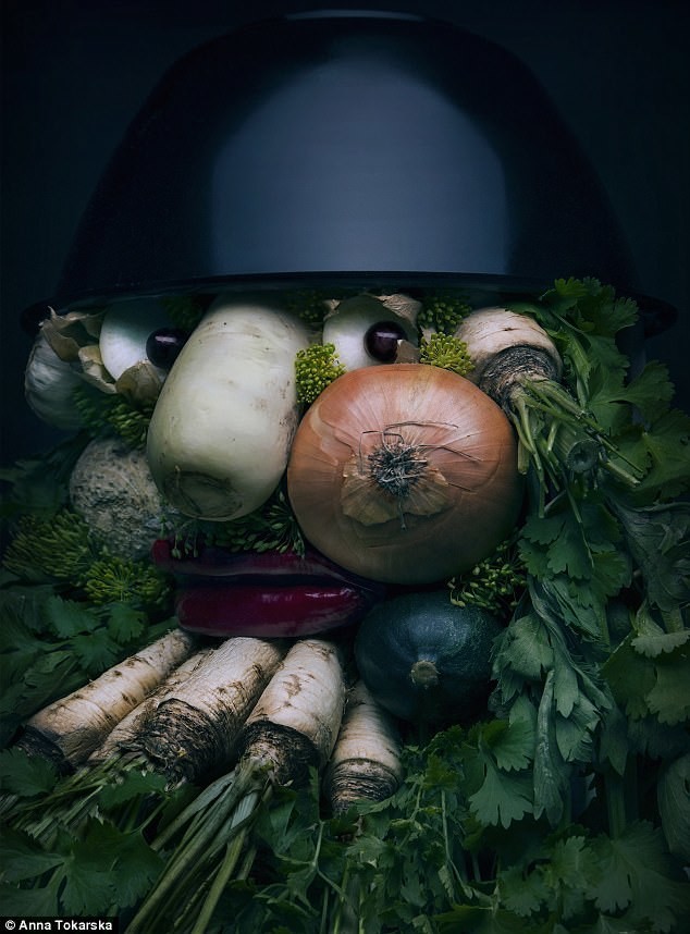 "Живые" портреты из овощей и фруктов в исполнении польской художницы