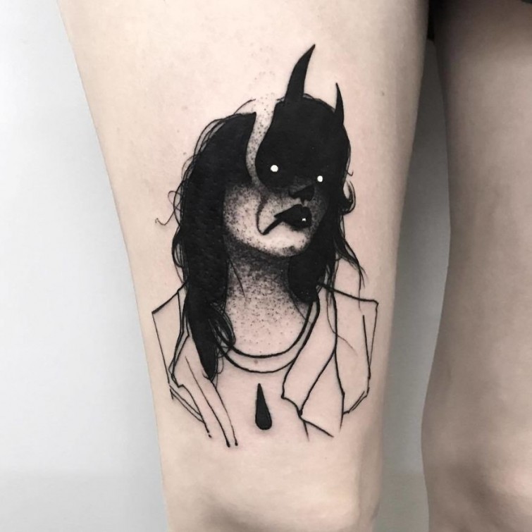 Мрачные чёрно-белые татуировки, которые пугают и завораживают одновременно