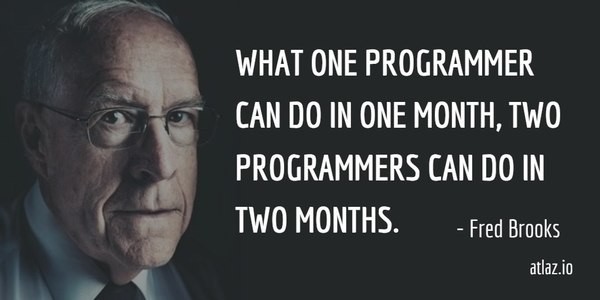 Фред Брукс: То что один программист может сделать за месяц, два могут сделать за два