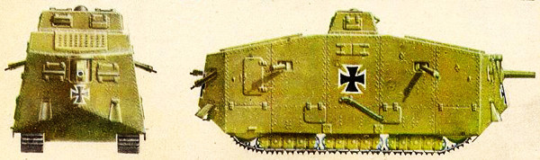 Первый немецкий танк A7V 1916 год