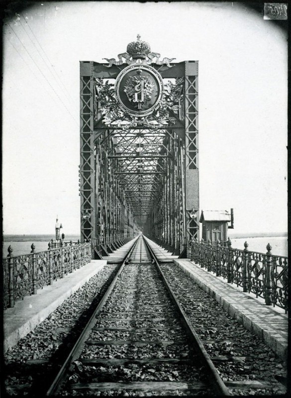 Александровский мост через Волгу. Российская империя, Сызрань, 1894 год.