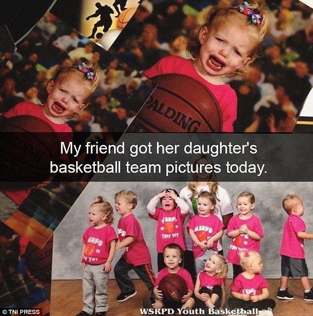 Друг устроил фотосессию для дочурки с ее баскетбольной командой