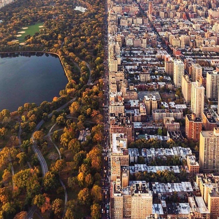 Граница между Центральным парком и городской частью Нью-Йорка 