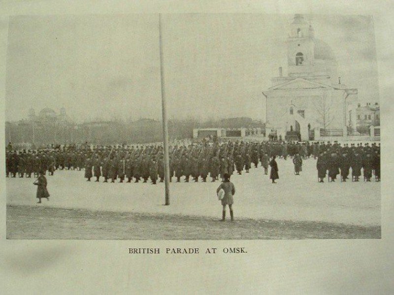 Парад британских войск в Омске. Гражданская война в России, 1919 год.
