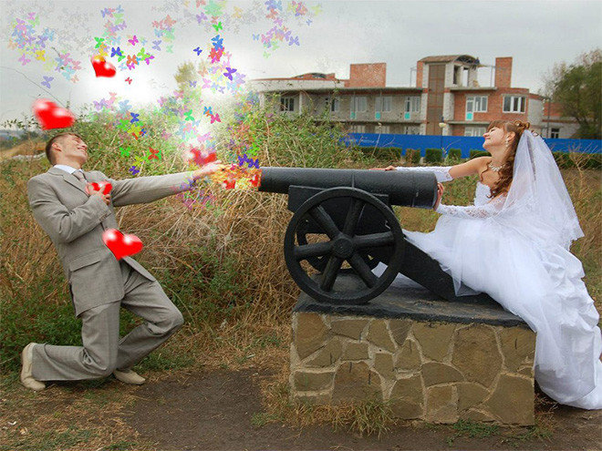 Свадебные фотографии после фотошопа