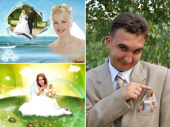 Свадебные фотографии после фотошопа
