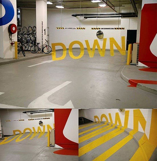 "Вниз": полезная оптическая иллюзия на парковке