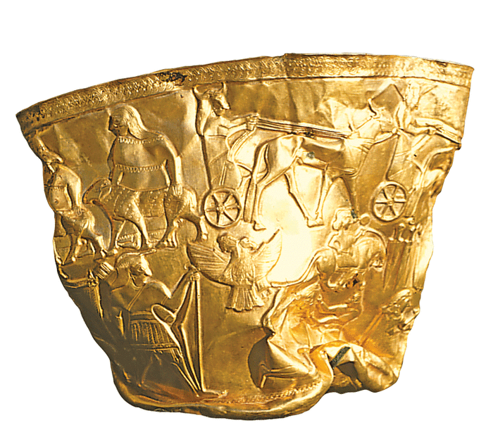 Золотой кубок, вес около одного килограмма, IX век. до н.э.