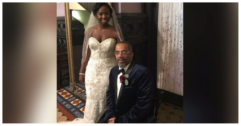 Отец  в инвалидном кресле станцевал  с дочерью на её свадьбе
