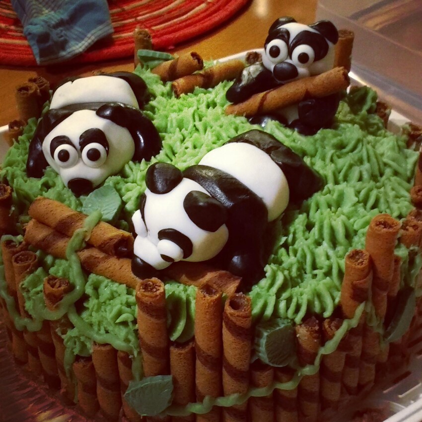 Торт с пандами 