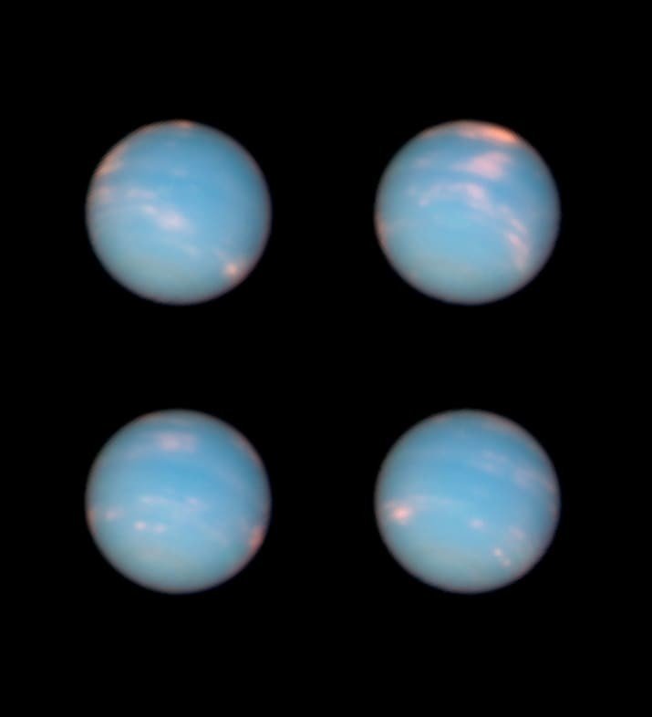 Снимки Нептуна с разных ракурсов