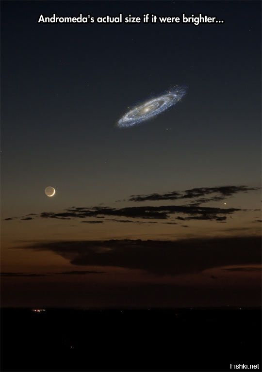 Если бы галактика Андромеды была ярче