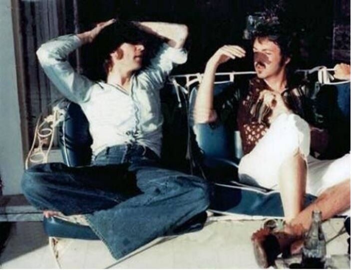 Последняя известная фотография Леннона и Маккартни вместе, 1974 год