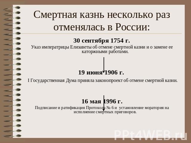 Глава СК РФ назвал условие отмены моратория на смертную казнь
