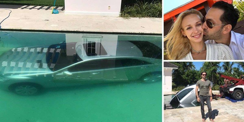 Женщина утопила в бассейне машину бывшего парня после того, как у них закончились отношения