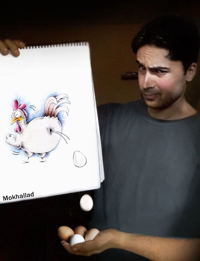 Художник из Ирака делает из своих картин скетчи