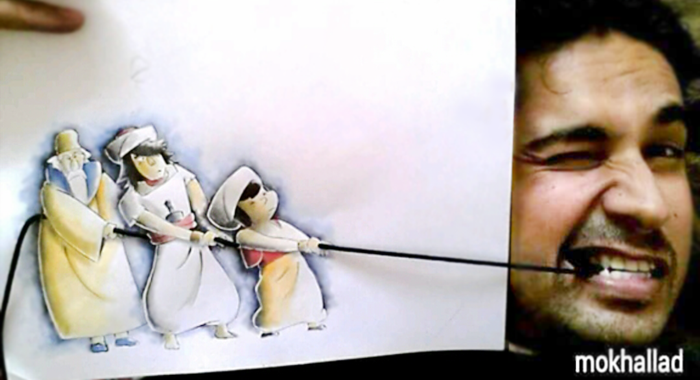 Художник из Ирака делает из своих картин скетчи