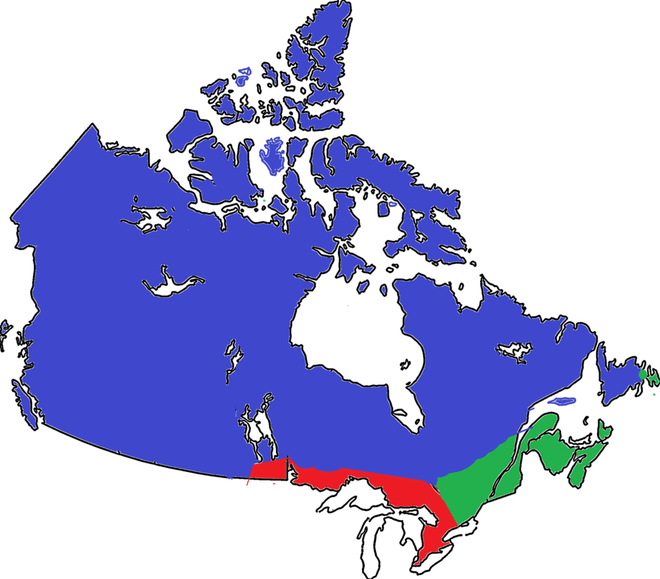Канада: площадь 9 984 670 кв км, население 36 048 520 человек