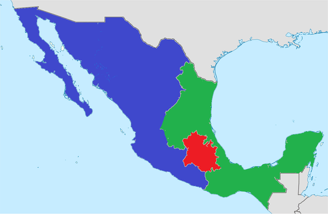 Мексика: территория 1 972 550 кв км, население 121 005 815 человек   