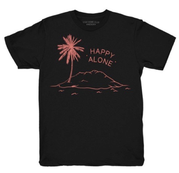 Милая футболка «Счастлив в одиночестве»