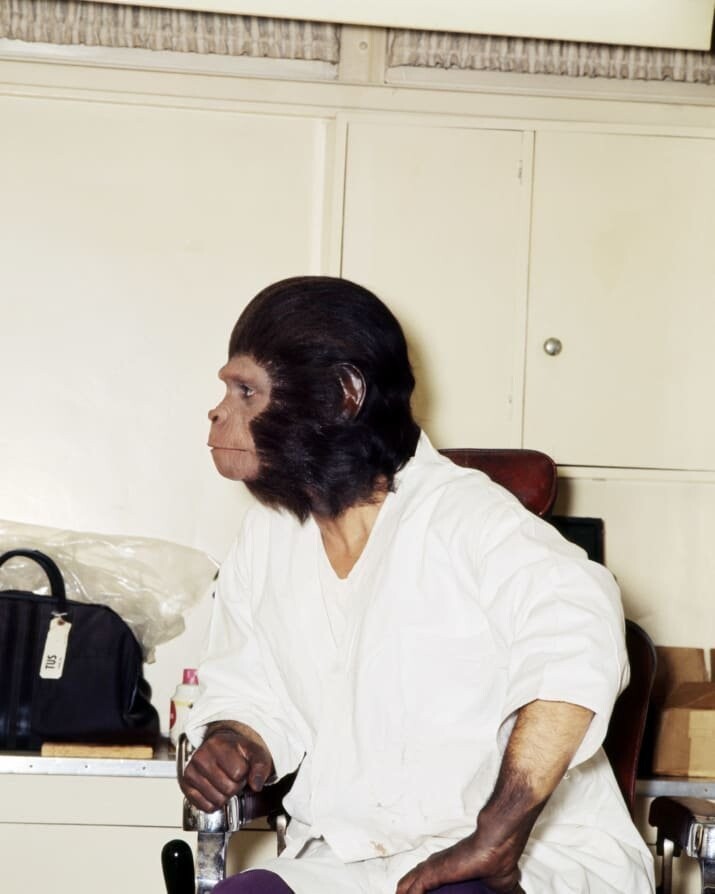 17. Сэл Минео после работы гримера - "Бегство с планеты обезьян"