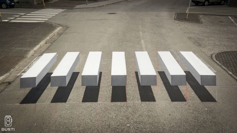 Ты не собьешь: 3D-зебра не дает водителям убивать пешеходов