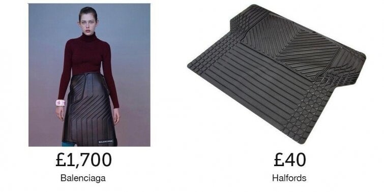 Новая юбка от знаменитого бренда за $ 2200 выглядит точь-в точь как автомобильный коврик