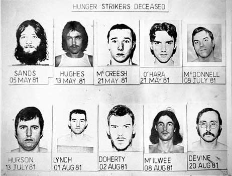 Ирландцы, умершие в результате "Ирландской голодовки", за права политзаключенных из Сев. Ирландии. 1976-1981 гг.