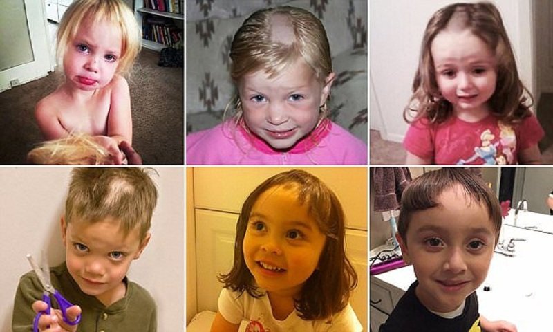 Сам себе парикмахер: детишки делают себе стрижки, пока родители не видят!