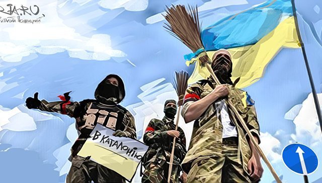 Украина экспортирует киборгов в Каталонию. Фельетон-боевик