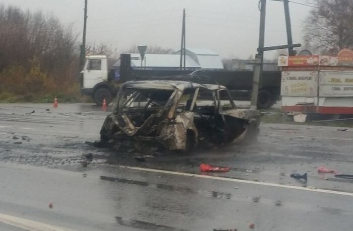 Авария дня. Страшное ДТП с возгоранием недалеко от Коломны